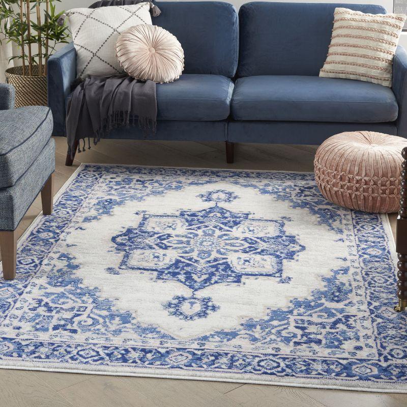 Nourison Whimsicle WHS03 Indoor only Area Rug - Ivory Blue 4' x 6'