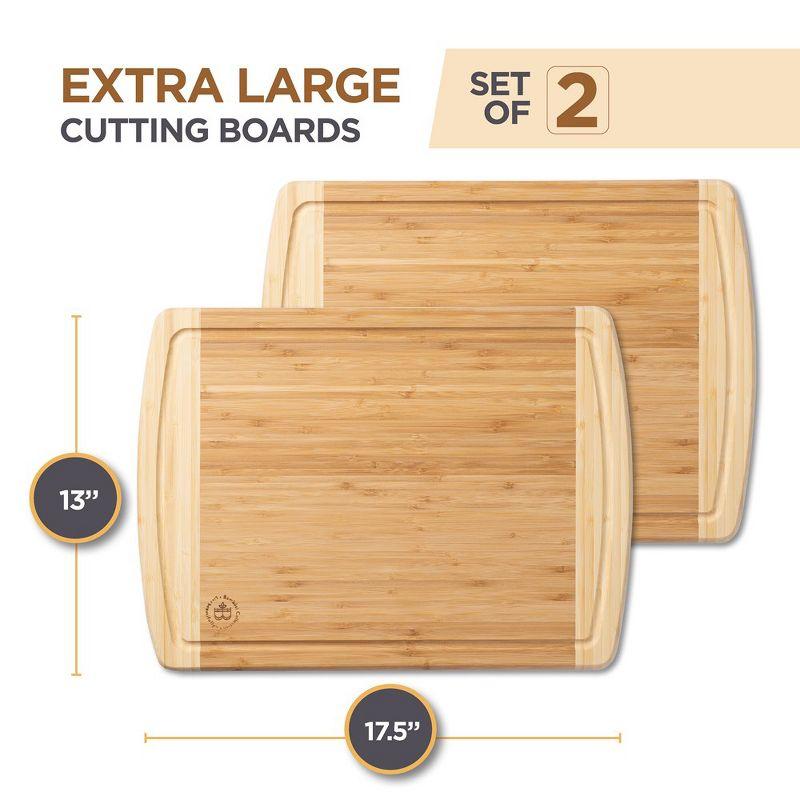 Bambusi Bamboo Wood Premium Cutting Board Set