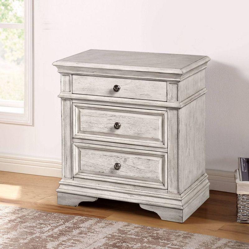 Highland Park Nightstand Rustic Ivory - Steve Silver Co.