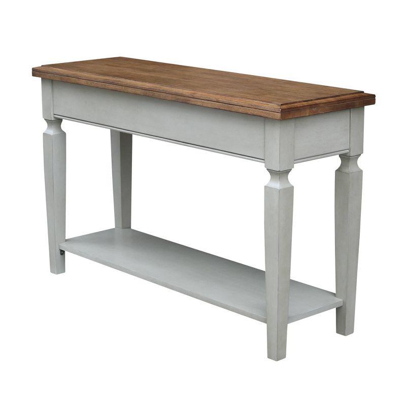 Vista Hickory Stone Finish Solid Wood Console Table with Storage