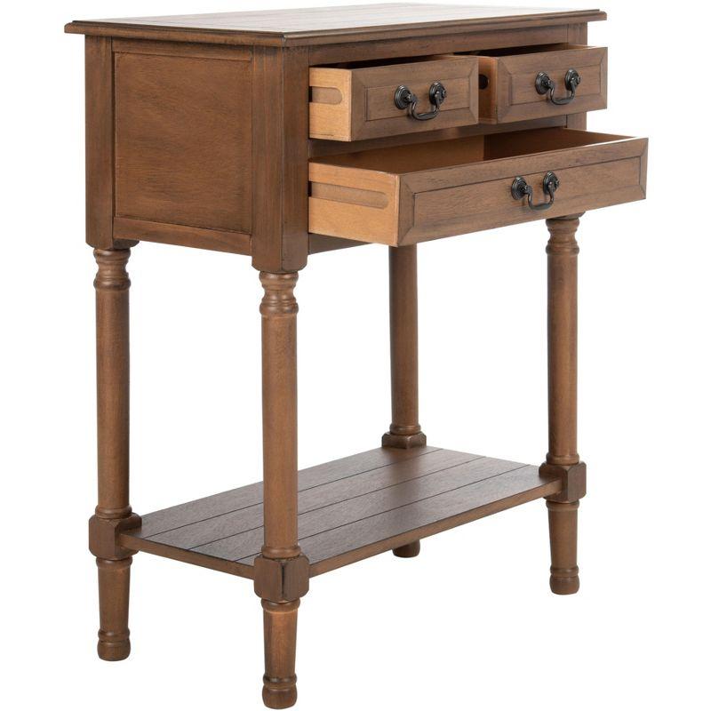 Primrose 3 Drawer Console Table - Brown - Safavieh