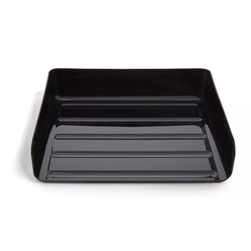 TRU RED Side Load Stackable Plastic Letter Tray Black(TR55329)