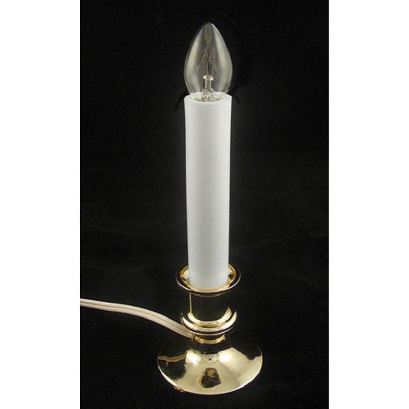 Northlight 9" Pre-Lit White and Gold C7 Christmas Candle Lamp with Sensor