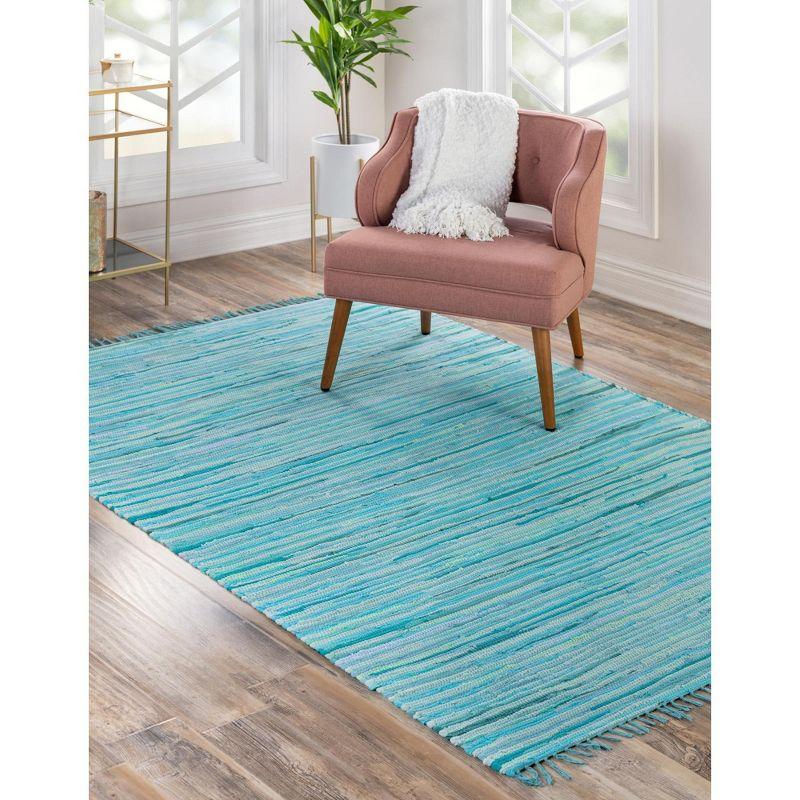 Unique Loom  Striped Chindi Cotton Area Rug