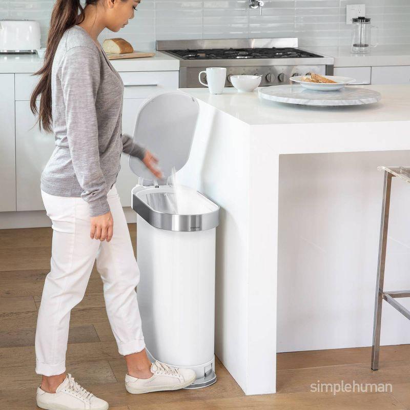 simplehuman 45 Liter / 12 Gallon Slim Hands-Free Kitchen Step Trash Can