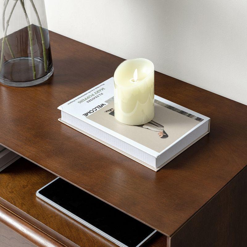 Margery Mid-century Modern 2 - Drawer Nightstand with Built-In Outlets | HULALA HOME-WALNUT