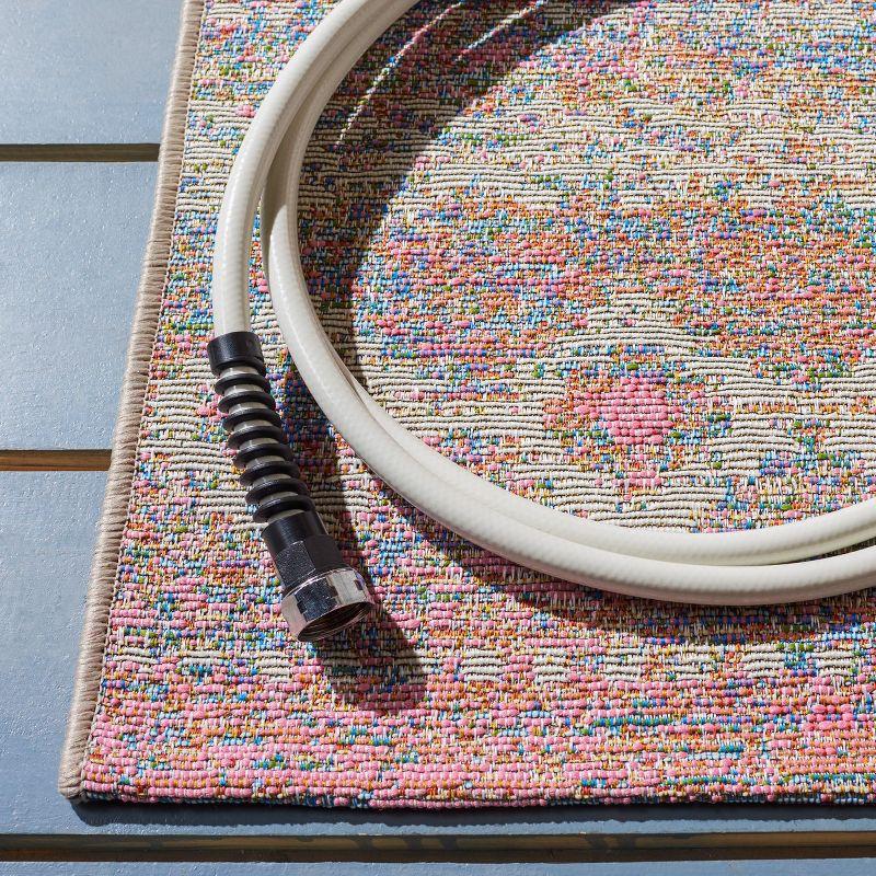 Summer SMR498 Power Loomed Indoor and Outdoor Area Rug - Ivory/Pink - 6'6"x9'4" - Safavieh.