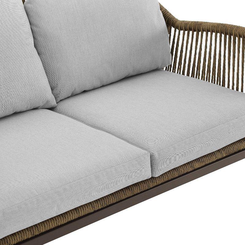 Haven 4pc Outdoor Wicker Conversation Set: Weather-Resistant, Steel Frame, Polyester Cushions - Crosley