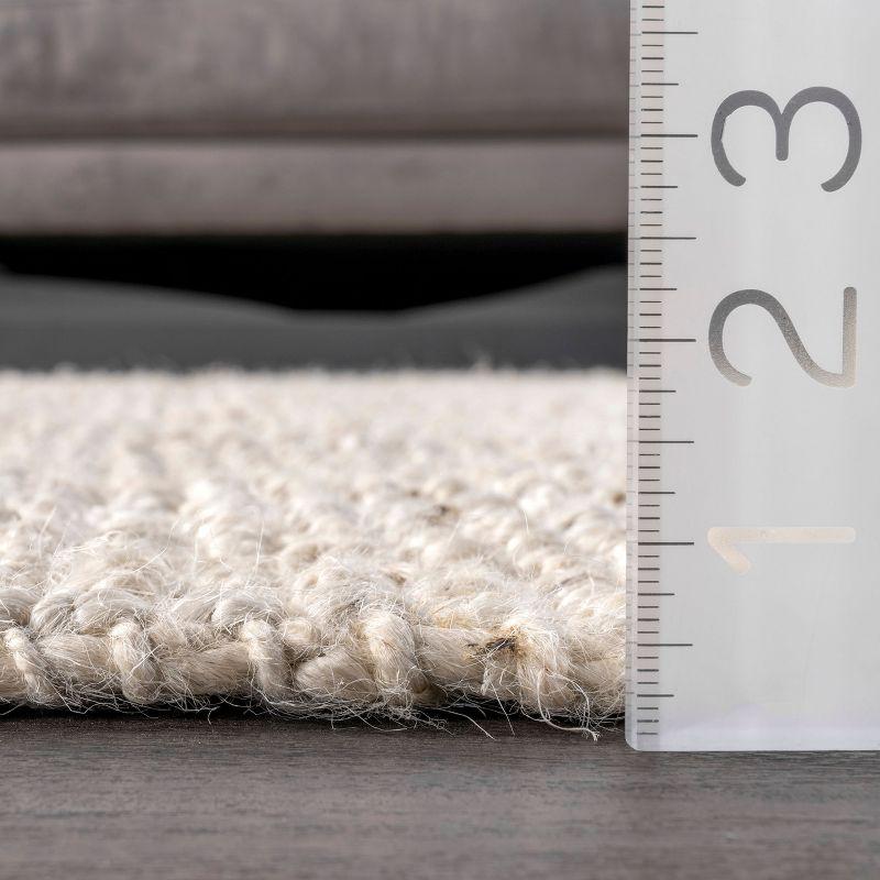 nuLOOM Ashli Solid Farmhouse Jute Area Rug, 3' x 5', Off White