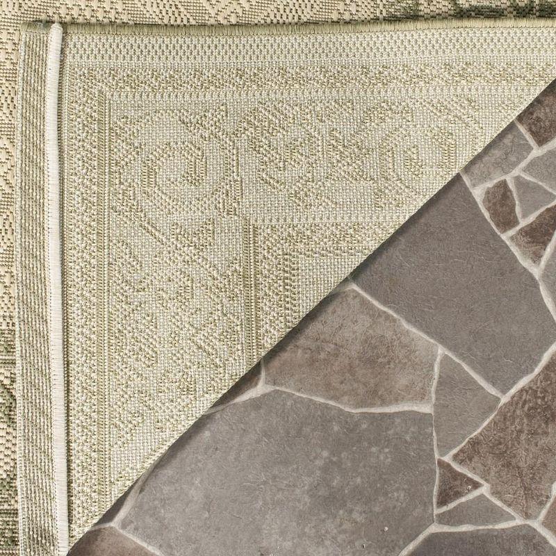 Courtyard CY1502 Power Loomed Indoor and Outdoor Area Rug - Natural/Olive - 5'3"x7'7" - Safavieh