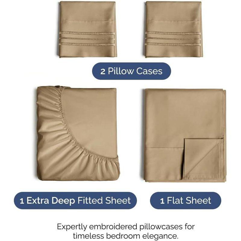 4 Piece Extra Deep Pocket Microfiber Sheet Set - CGK Linens