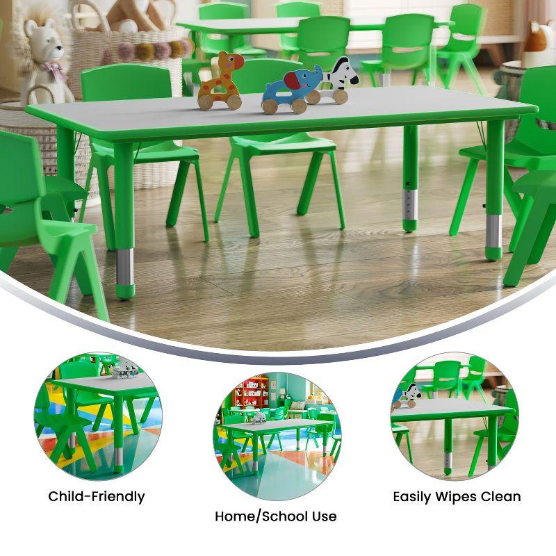 Flash Furniture 23.625"W x 47.25"L Rectangular Plastic Height Adjustable Activity Table