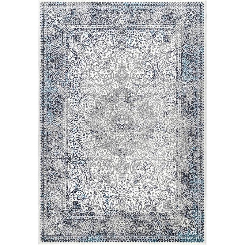 Nuloom Delores Oriental/Persian 9x12 Indoor Area Rug for Living Room Bedroom Dining Room Kitchen, Blue/Ivory