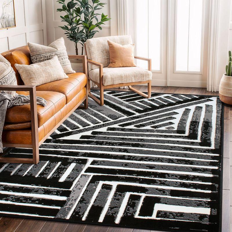 World Rug Gallery Contemporary Stripe Design Area Rug