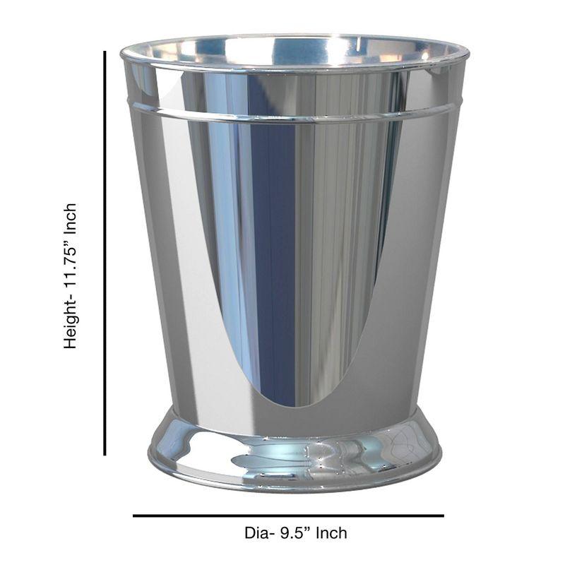 Timeless Polished Stainless Steel Bathroom Wastebasket