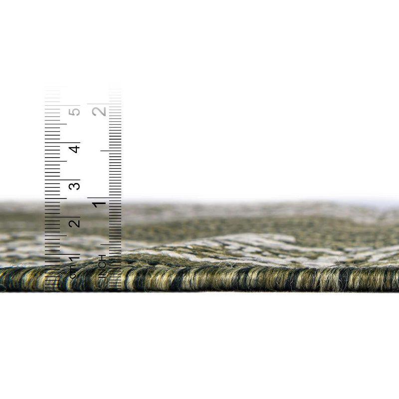 Unique Loom 7' 1 x 10' 0 Rectangle Indoor/Outdoor Traditional Green Area Rug