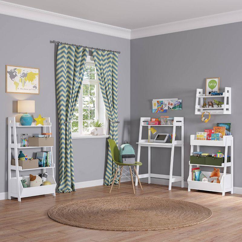 White MDF Kids Writing Desk with Ladder Shelf