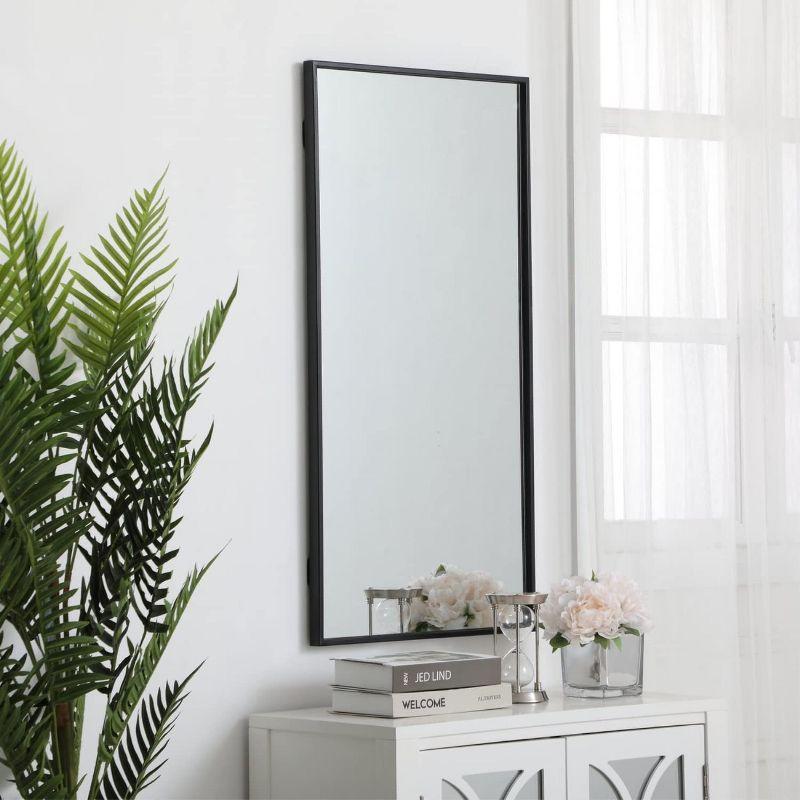 Elegant Lighting Metal frame rectangle mirror 18 inch in Black