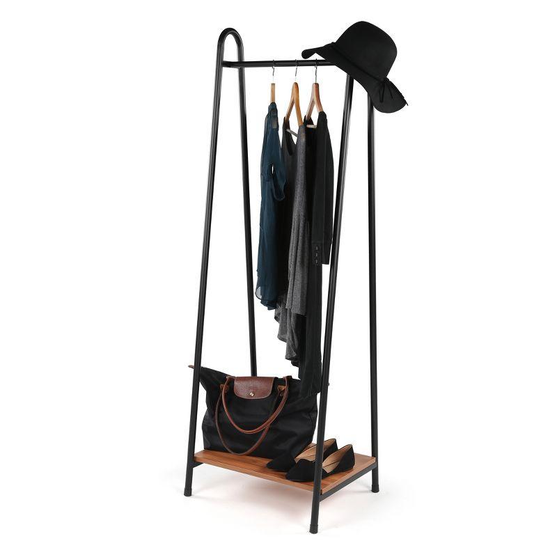 Humble Crew Freestanding Coat Rack: Mid-Century Modern Style, Metal Frame, Laminate Surface