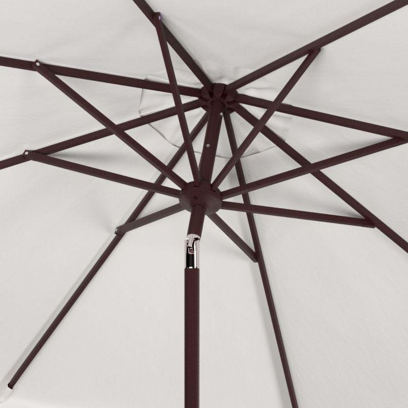 Zimmerman 11Ft Round Market Umbrella - PAT8100 - Beige/White - Safavieh