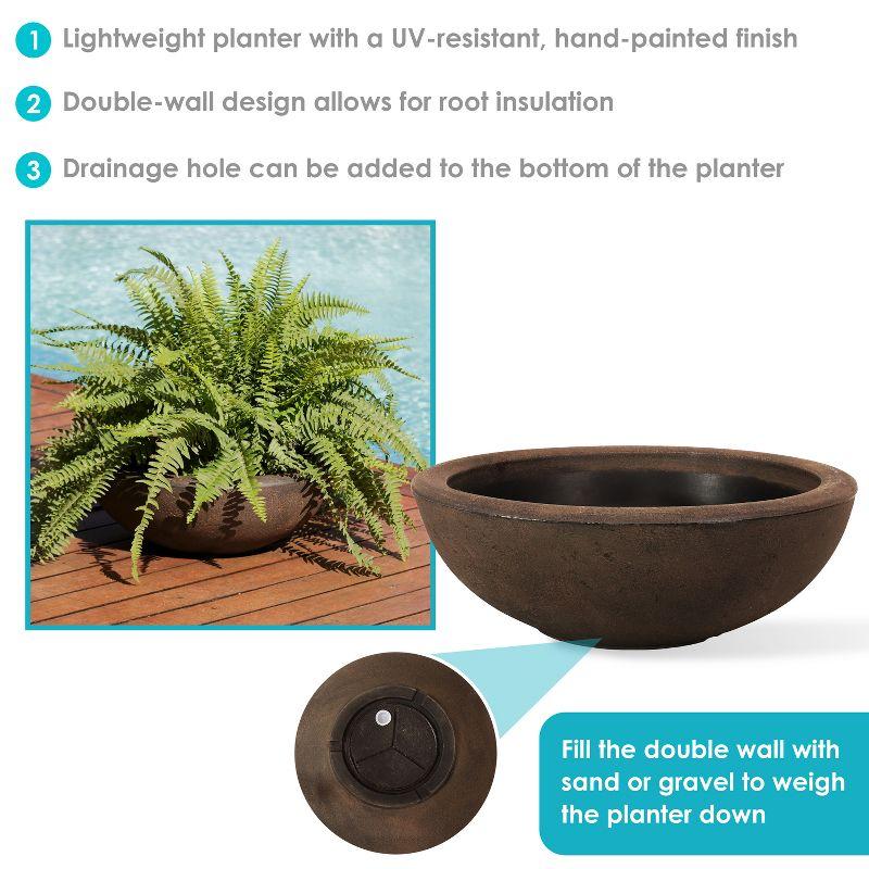 Sunnydaze Weather-Resistant Polyresin Double-Walled Percival Outdoor Flower Pot Planter - 20.75"