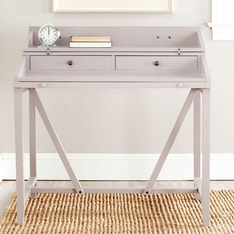 Wyatt Writing Desk With Pull Out - AMH6509 - Quartz Grey - Safavieh Couture