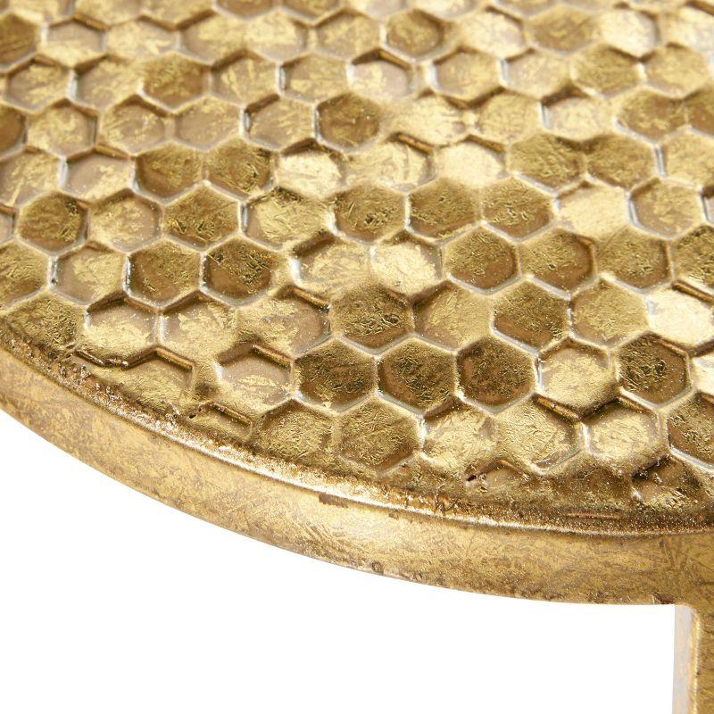 Gold Round Metal Glam Accent Table Set of 3