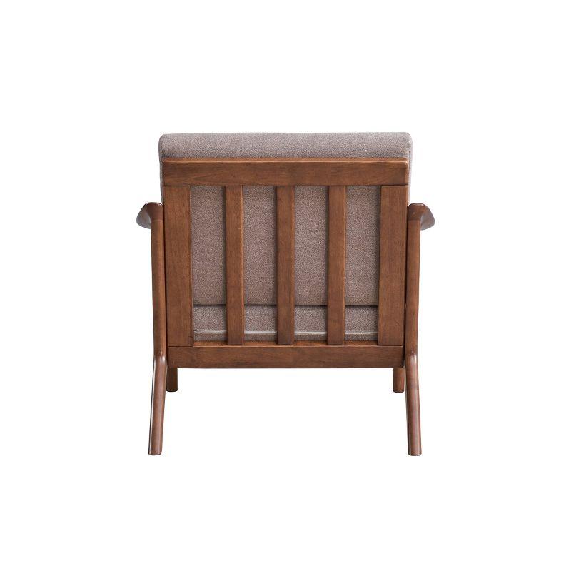 31" Lide Accent Chair Light Brown Fabric/Brown Finish - Acme Furniture: Cotton Upholstery, Wood Frame, No Assembly Required