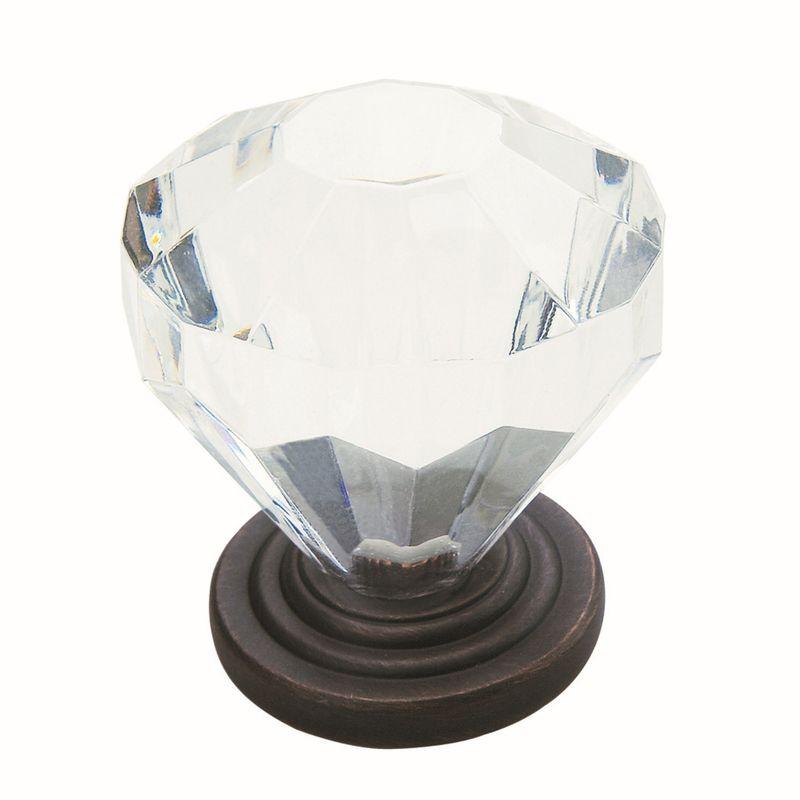 Oil Rubbed Bronze and Crystal Round Cabinet Knob