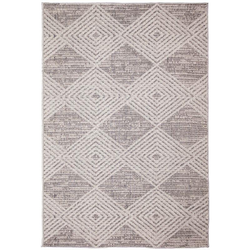 Liora Manne Dunes Modern Diamond Indoor/Outdoor Rug Silver 5'3" x 7'3"