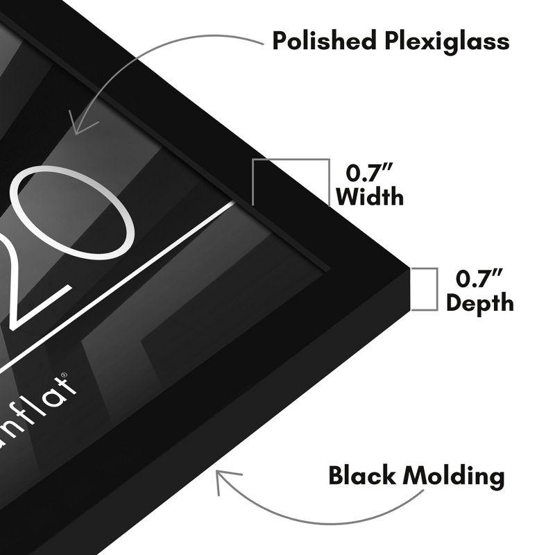 Americanflat 16x20 Poster Frame with Polished Plexiglass - Streamline Collection - Thin Border Picture Frame for Wall Display - Black