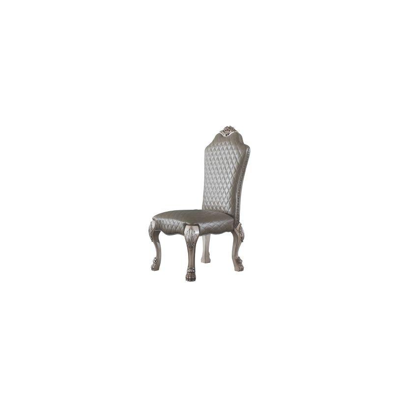 St of 2 22" Dresden PU Dining ChairsVintage Bone White - Acme Furniture