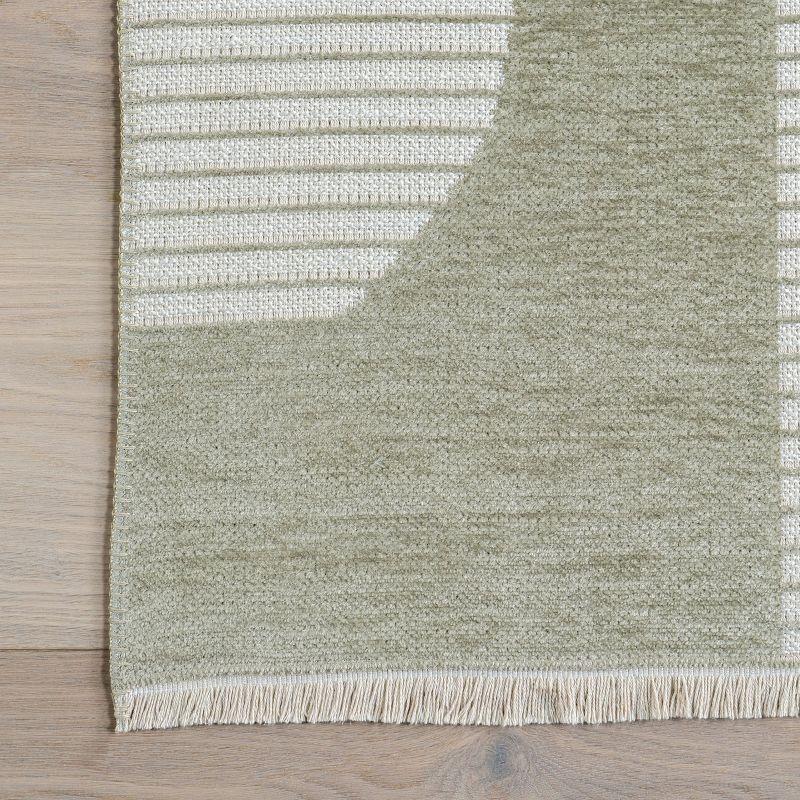 nuLOOM 4' x 6' Versa Collection Reversible SuperiorWash Machine Washable Stain-Resistant Indoor Area Rug, Grania Light Green