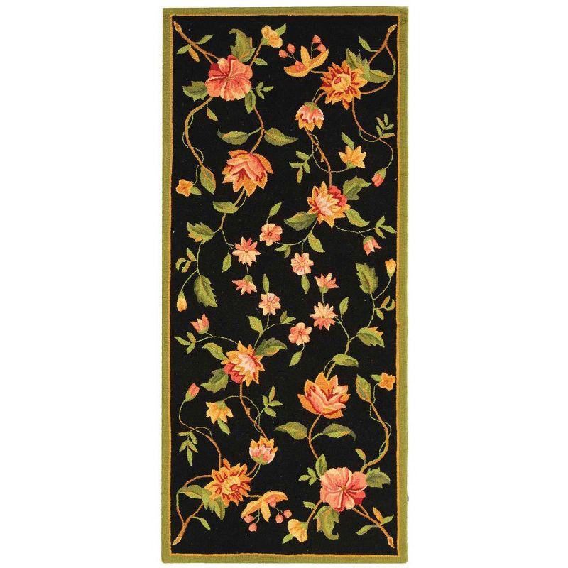 Chelsea HK263 Handmade Runner Rug - 2'6"x8' - Black - Safavieh