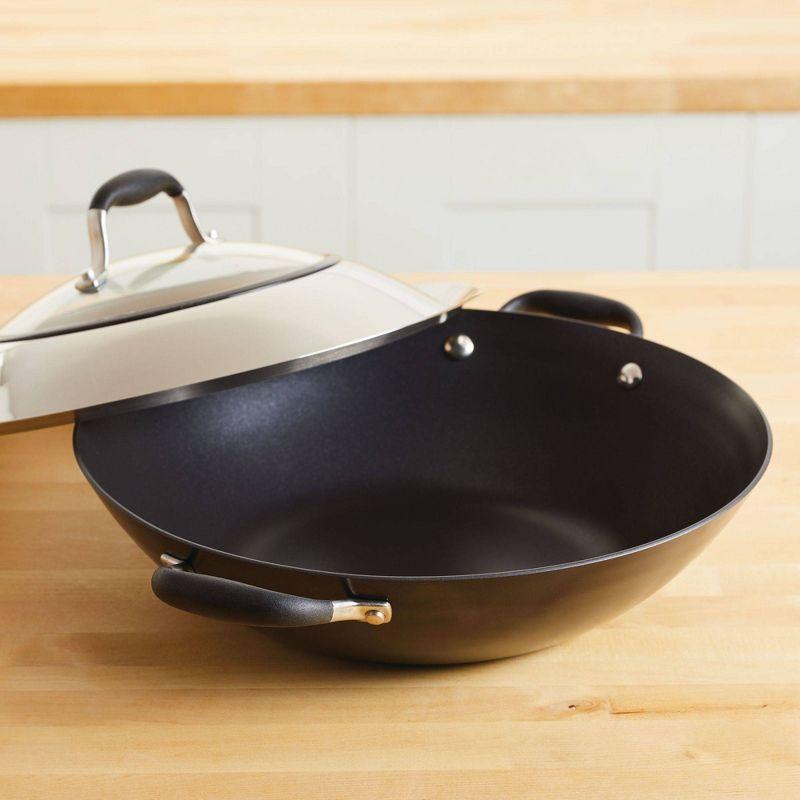 Anolon Advanced Home Hard Anodized Nonstick Wok with Side Handles and Lid, 14 Inch