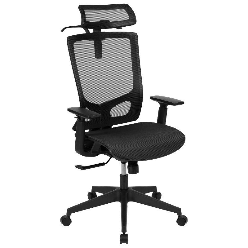 Black Mesh High-Back Ergonomic Swivel Task Chair with Adjustable Arms