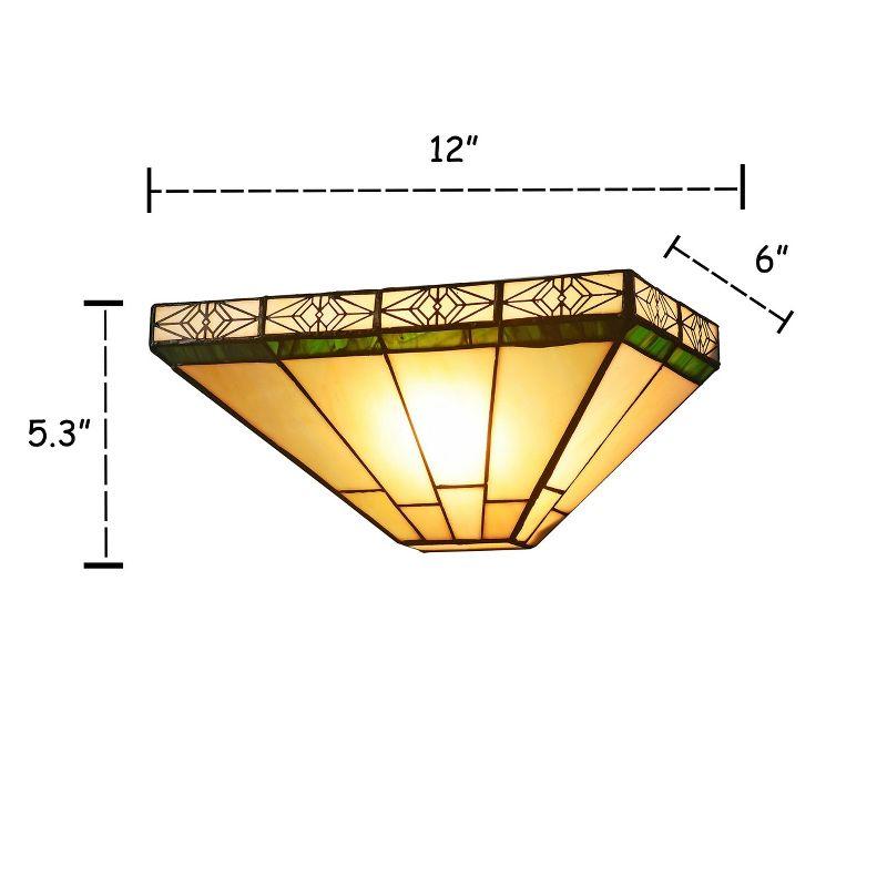 Chloe Lighting Theros Tiffany-Style 1 Light Mission Indoor Wall Sconce 12"Wide