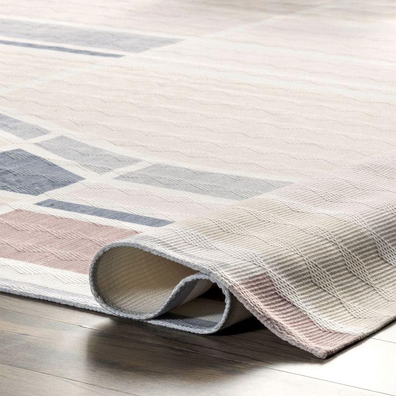 Nuloom Dannie Modern Geometric Pet Friendly Machine Washable Area Rug, 8' x 10', Light Beige