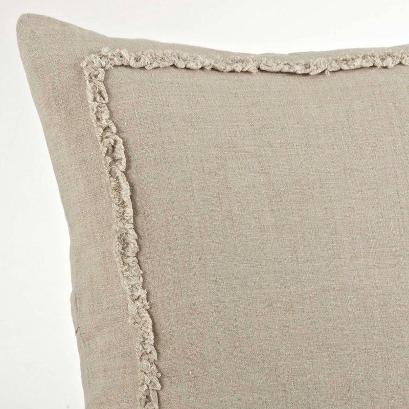 20"x20" Oversize Ruffled Design Square Throw Pillow Natural - Saro Lifestyle