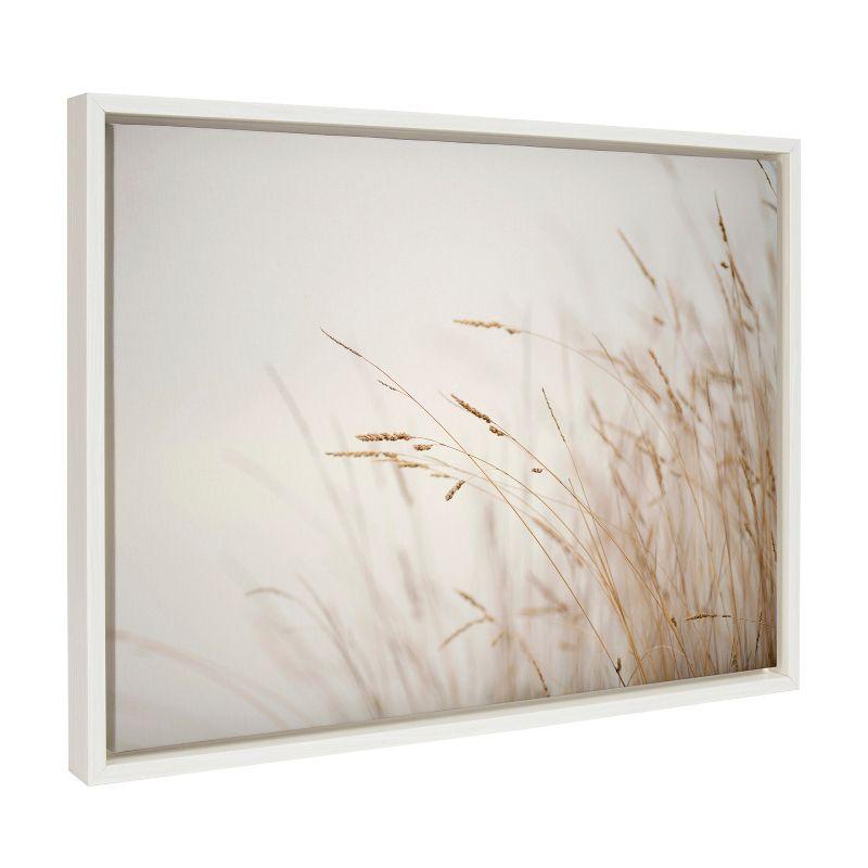 18" x 24" Sylvie Marsh Grass No 1 Framed Canvas by Crystal Lynn Collins White - Kate & Laurel All Things Decor