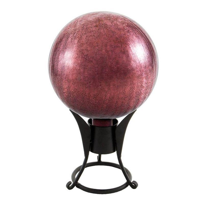 7.75"  Small Iron Trestle Gazing Globe Ball Stand Black Powder Coat Finish - ACHLA Designs