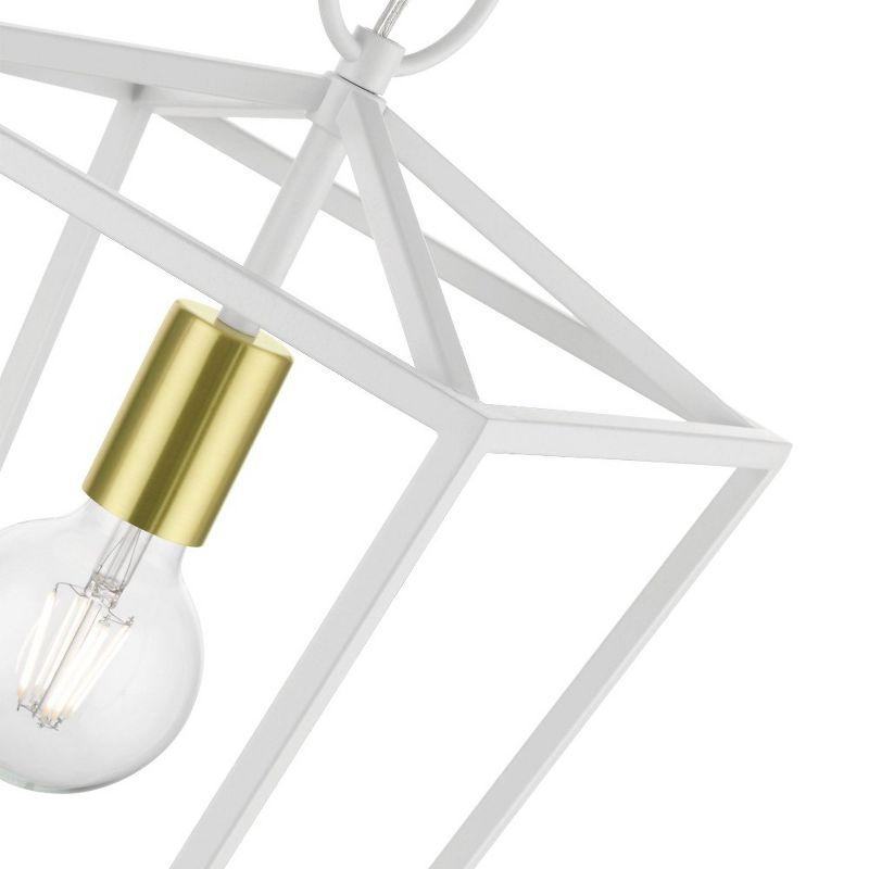 Livex Lighting Devonshire 1 - Light Pendant in  White/Satin Brass