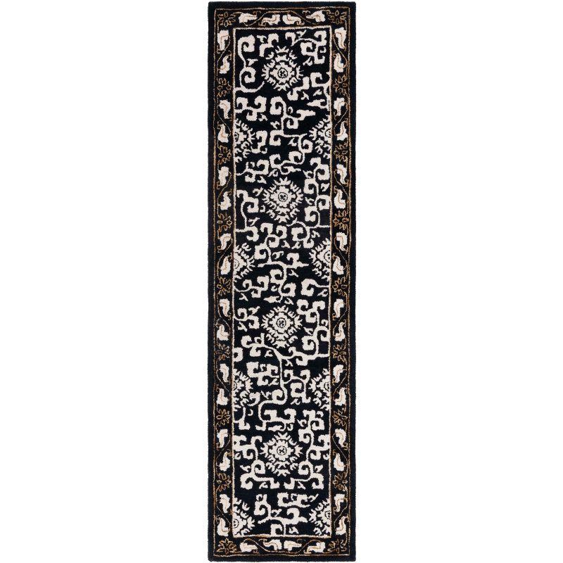 Antiquity AT860 Hand Tufted Indoor Runner Rug - Black/Ivory - 2'3"x9' - Safavieh