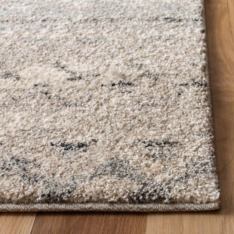 Abstract Shag Luxe Gray Synthetic 27" Area Rug