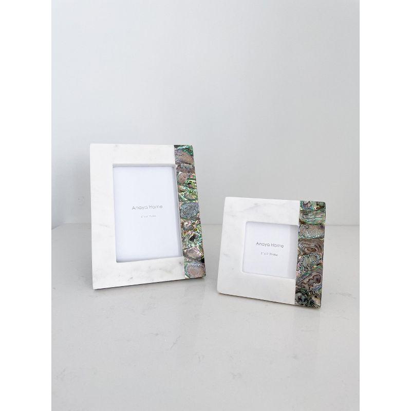 Rainbow Pearl White Marble Picture Frames