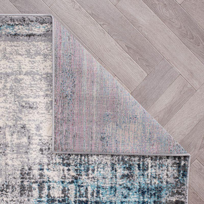 World Rug Gallery Dublin Contemporary Abstract Area Rug - Blue 2'x3':  Stain & Fade-Resistant,  Low Pile,  Indoor Use