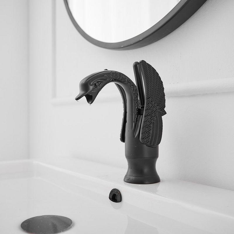 BWE Swan Single Hole Single-Handle Bathroom Faucet And Pop Up Drain & Overflow Cover