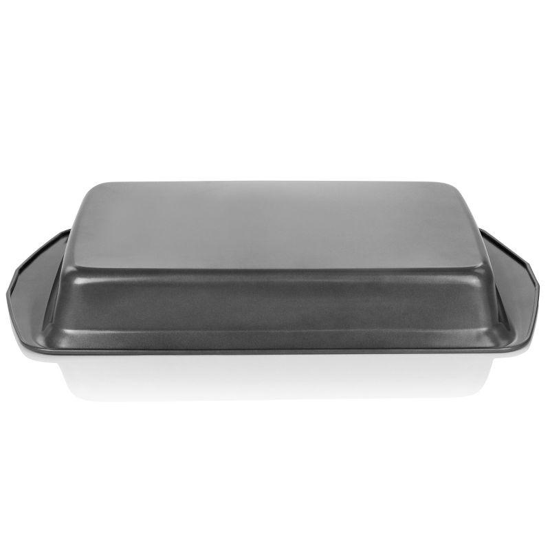 Gray Nonstick Steel Roasting Pan with Handles, 18 Inch