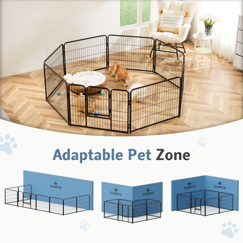 8 Panel Heavy Duty Dog Exercise Pen | FIRNEWST | Black