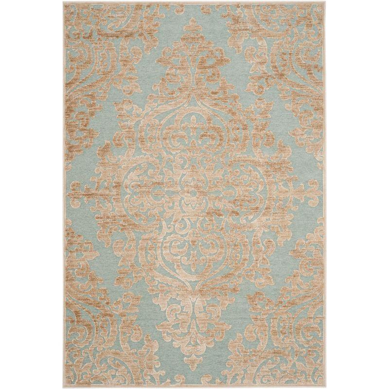Paradise PAR390 Power Loomed Area Rug - Stone/Aqua - 5'3"x7'6" - Safavieh.